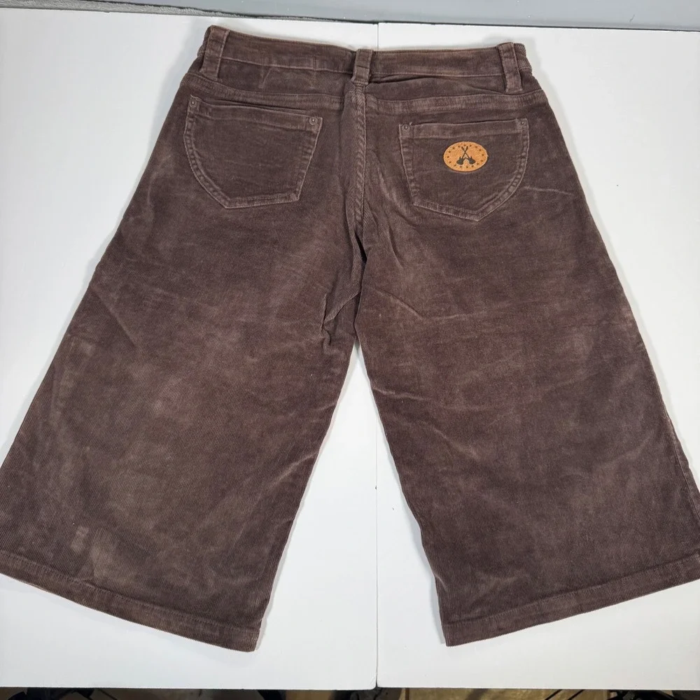 BCBGirls Corduroy Shorts Womens 6 Brown Wide Leg Y2K Skater Gorpcore 2000s